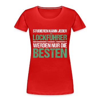 Anyone can study - Decoy Guide Edition - Women's Premium Organic T-Shirt - red - Front - Mia (176cm)