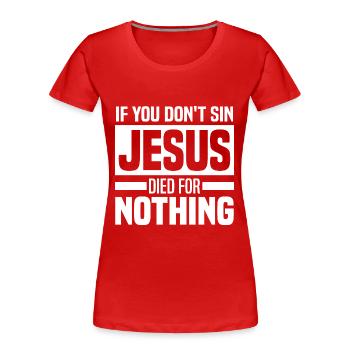 Anti Religion - Frauen Premium Bio T-Shirt - Rot - Vorne - Mia (176cm)