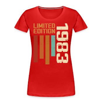 Vintage 1983 Cadeau d’anniversaire 1983 Retro 1983 - T-shirt bio Premium Femme - rouge - Devant - Mia (176cm)
