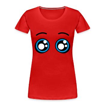 yeux mignons - yeux doux - T-shirt bio Premium Femme - rouge - Devant - Mia (176cm)