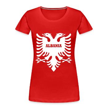 Albanien - Frauen Premium Bio T-Shirt - Rot - Vorne - Mia (176cm)