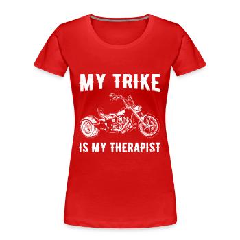 Witzige Trike Geschenke | Triker Motorrad Trikes - Frauen Premium Bio T-Shirt - Rot - Vorne - Mia (176cm)