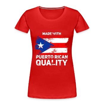Puerto Rico | Puerto Ricaner Flagge Geschenkideen - Frauen Premium Bio T-Shirt - Rot - Vorne - Mia (176cm)