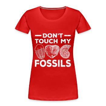 Idée cadeau de collectionneur de fossiles | Collecte de fossiles - T-shirt bio Premium Femme - rouge - Devant - Mia (176cm)