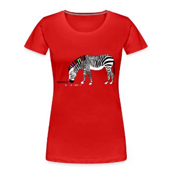 The rainbow - Frauen Premium Bio T-Shirt - Rot - Vorne - Mia (176cm)