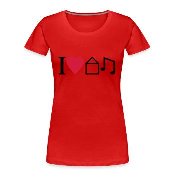 J'aime la musique de Chambre - T-shirt bio Premium Femme - rouge - Devant - Mia (176cm)