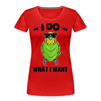 Perruche ondulée - T-shirt bio Premium Femme - rouge - Devant - Mia (176cm)