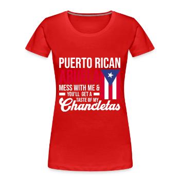 Puerto Rico Flagge | Puerto Ricaner Geschenkideen - Frauen Premium Bio T-Shirt - Rot - Vorne - Mia (176cm)