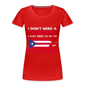 Puerto Rico Flagge | Puerto Ricaner Geschenkideen - Frauen Premium Bio T-Shirt - Rot - Vorne - Mia (176cm)