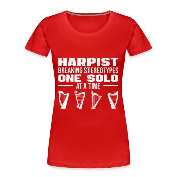 Harfenspieler | Harfe Harfenist Band Geschenkidee - Frauen Premium Bio T-Shirt - Rot - Vorne - Mia (176cm)