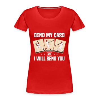 Sammelkarten | Kartenspiele Karte Sammler Geschenk - Frauen Premium Bio T-Shirt - Rot - Vorne - Mia (176cm)