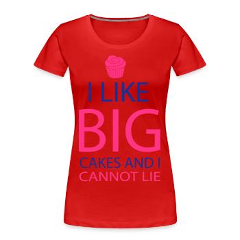 Big Cakes - Frauen Premium Bio T-Shirt - Rot - Vorne - Mia (176cm)