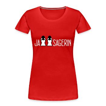 Newlyweds Women Yes Sagerin - Women's Premium Organic T-Shirt - red - Front - Mia (176cm)