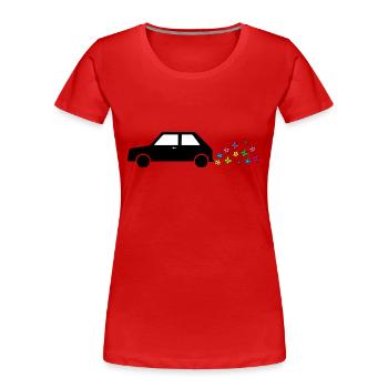 Auto Auspuff - Frauen Premium Bio T-Shirt - Rot - Vorne - Mia (176cm)