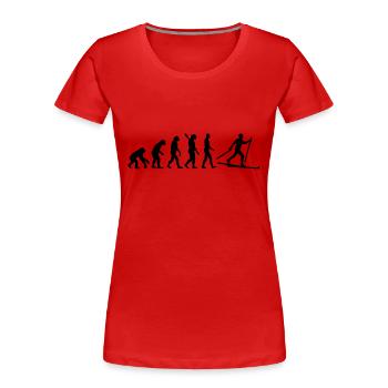 Évolution Ski de fond - T-shirt bio Premium Femme - rouge - Devant - Mia (176cm)