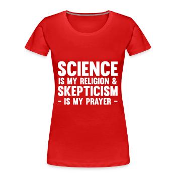 Atheismus - Frauen Premium Bio T-Shirt - Rot - Vorne - Mia (176cm)