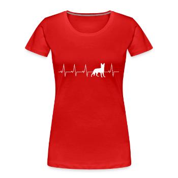 Swiss shepherd dog love heart gift - Women's Premium Organic T-Shirt - red - Front - Mia (176cm)