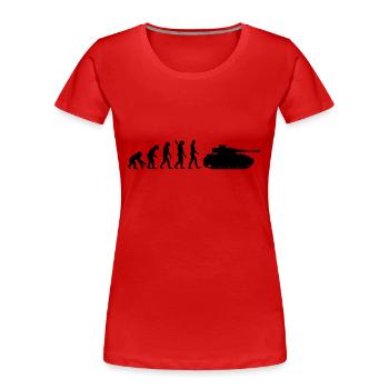 Evolution Tank - T-shirt bio Premium Femme - rouge - Devant - Mia (176cm)