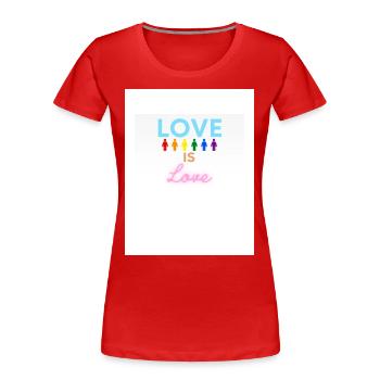 Love is Love - Frauen Premium Bio T-Shirt - Rot - Vorne - Mia (176cm)