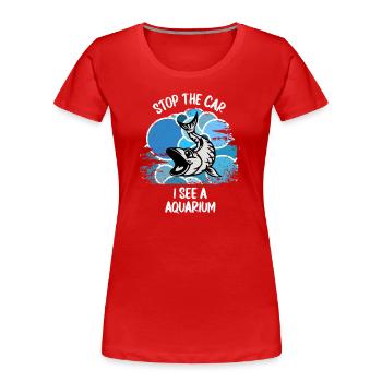 Aquarium Aquarianer Fische Zierfische Aquaristik - Frauen Premium Bio T-Shirt - Rot - Vorne - Mia (176cm)