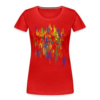 Abstract - Women's Premium Organic T-Shirt - red - Front - Mia (176cm)