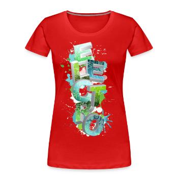 ELECTRO - Women's Premium Organic T-Shirt - red - Front - Mia (176cm)