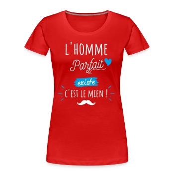 homme parfait cadeau saint valentin homme - T-shirt bio Premium Femme - rouge - Devant - Mia (176cm)