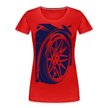 jantes en métal et en verre - T-shirt bio Premium Femme - rouge - Devant - Mia (176cm)