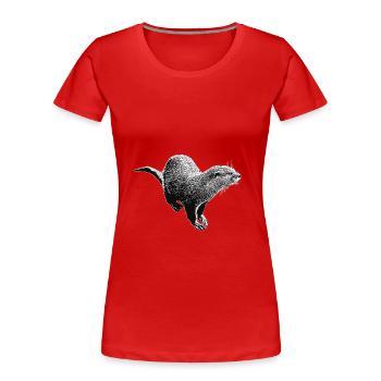 Otter - Frauen Premium Bio T-Shirt - Rot - Vorne - Mia (176cm)