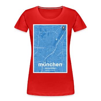 Munich Classic city map blue - Women's Premium Organic T-Shirt - red - Front - Mia (176cm)