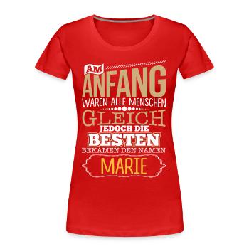 MARIE - die Besten - Frauen Premium Bio T-Shirt - Rot - Vorne - Mia (176cm)
