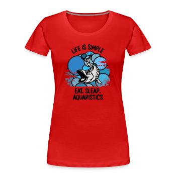 Aquarium Aquarianer Fische Zierfische Aquaristik - Frauen Premium Bio T-Shirt - Rot - Vorne - Mia (176cm)