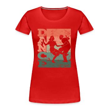 Boogie Woogie Tanz Swing 60s Retro Tanzpaar - Frauen Premium Bio T-Shirt - Rot - Vorne - Mia (176cm)