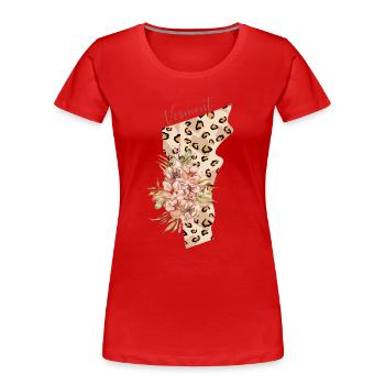 Vermont Leo État du Vermont - T-shirt bio Premium Femme - rouge - Devant - Mia (176cm)
