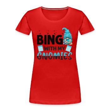 Bingo Mit Meinen Gnomies Lustiges Bingo - Frauen Premium Bio T-Shirt - Rot - Vorne - Mia (176cm)