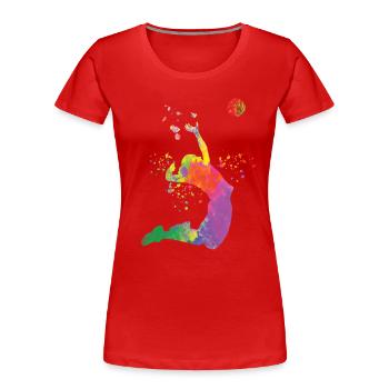 Volleyballspieler Kinder Beachvolleyball - Frauen Premium Bio T-Shirt - Rot - Vorne - Mia (176cm)