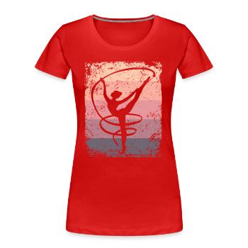 Gymnaste Gymnaste Gymnastique Rythmique Rétro - T-shirt bio Premium Femme - rouge - Devant - Mia (176cm)