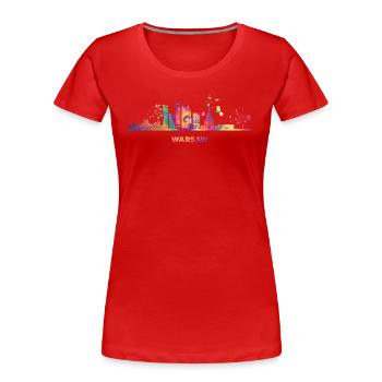 Varsovie Skyline Varsovie - T-shirt bio Premium Femme - rouge - Devant - Mia (176cm)