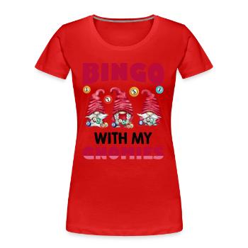 Bingo Mit Meinen Gnomies Lustiges Bingo - Frauen Premium Bio T-Shirt - Rot - Vorne - Mia (176cm)