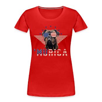 Mastiff Lunettes De Soleil Murica America Cadeau - T-shirt bio Premium Femme - rouge - Devant - Mia (176cm)