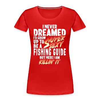 Super Sexy Guide de pêche Guide de pêche cadeau - T-shirt bio Premium Femme - rouge - Devant - Mia (176cm)