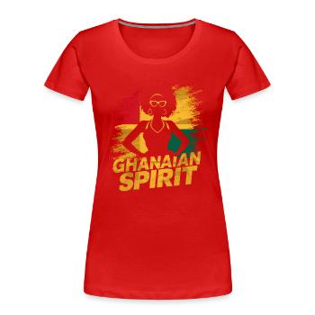 Ghanaian Spirit Reggae Afro Woman Africa Ghana - Women's Premium Organic T-Shirt - red - Front - Mia (176cm)