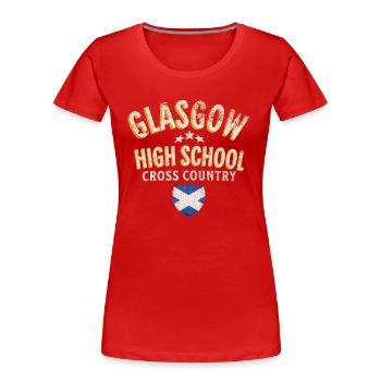 Glasgow High School Langlauf - Frauen Premium Bio T-Shirt - Rot - Vorne - Mia (176cm)