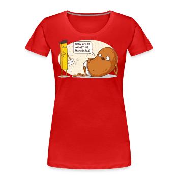 Potato - Women's Premium Organic T-Shirt - red - Front - Mia (176cm)