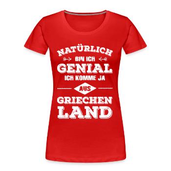 Griechenland - Frauen Premium Bio T-Shirt - Rot - Vorne - Mia (176cm)