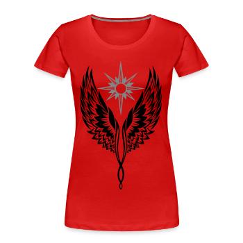 Angel Wings Angel Wings Archangel - Women's Premium Organic T-Shirt - red - Front - Mia (176cm)