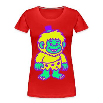 Homme avec un chapeau - T-shirt bio Premium Femme - rouge - Devant - Mia (176cm)