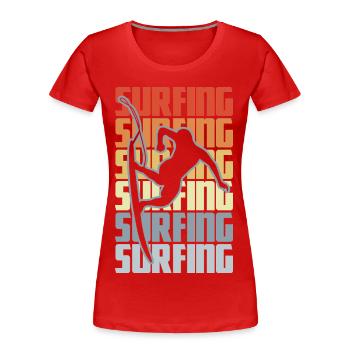 Surf coach - Women's Premium Organic T-Shirt - red - Front - Mia (176cm)