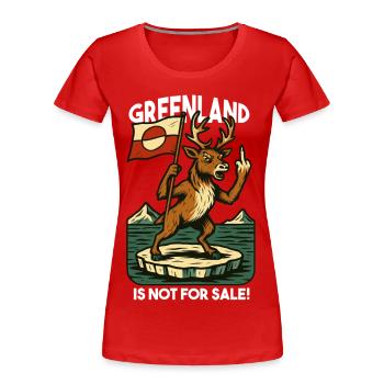 Greenland Is Not For Sale Caribou Reindeer - Women's Premium Organic T-Shirt - red - Front - Mia (176cm)
