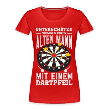 Lustige Darts Sprüche Darts Geschenke - Frauen Premium Bio T-Shirt - Rot - Vorne - Mia (176cm)